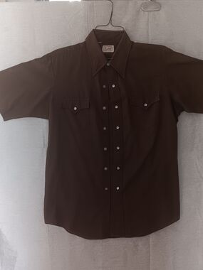 Lee Men's Short Sleeve Western Shirt - Dark Brown